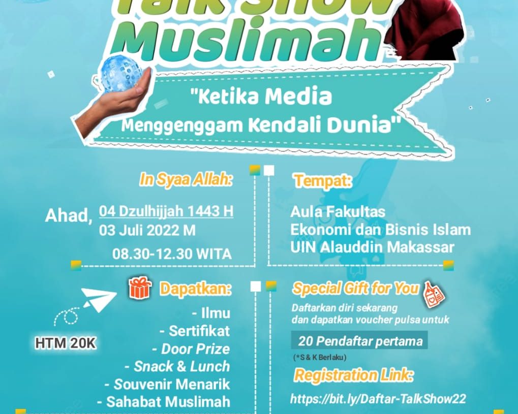 Event Akbar Perdana! Kemuslimahan LKA MPM UINAM Akan Gelar Talk Show Muslimah. Yuk daftar sekarang!