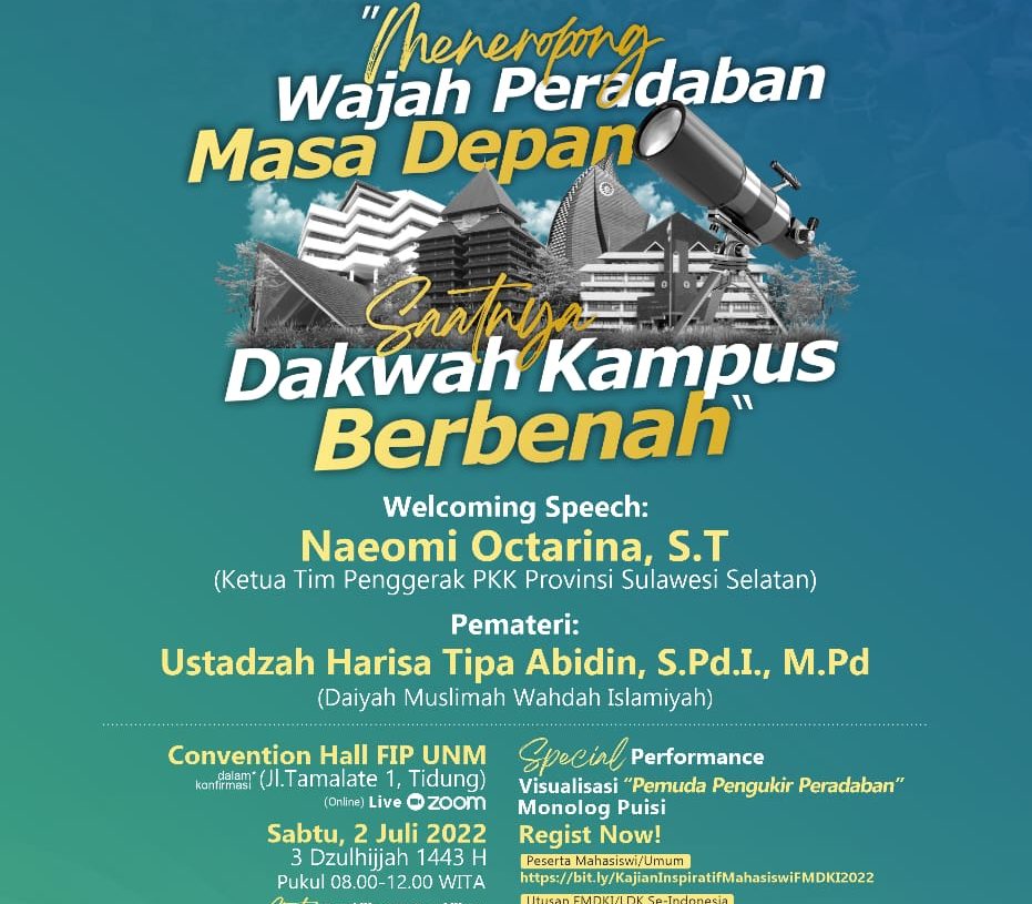 FMDKI Akan Gelar Kajian Inspiratif Mahasiswi Dirangkaikan dengan Pengukuhan Pengurus, Daftar Sekarang!