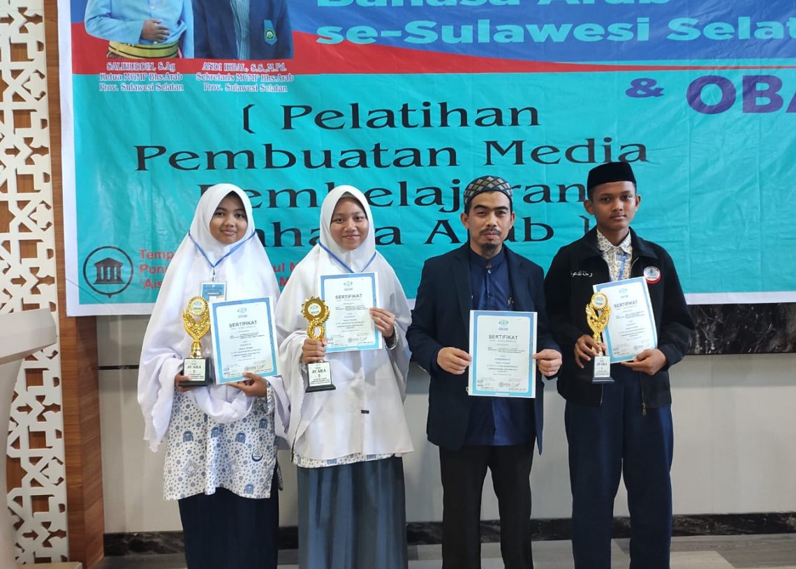 Santri Pesantren Darul Aman Gombara Meraup Juara 1 dan 2 pada Olimpiade Bahasa Arab ke-5 Tingkat Provinsi