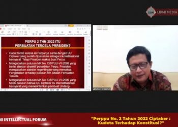 LIDMI Intelektual Forum: Peneliti dan Analis Sosial Politik UNJ Menilai PERPU Juga Cacat Formil