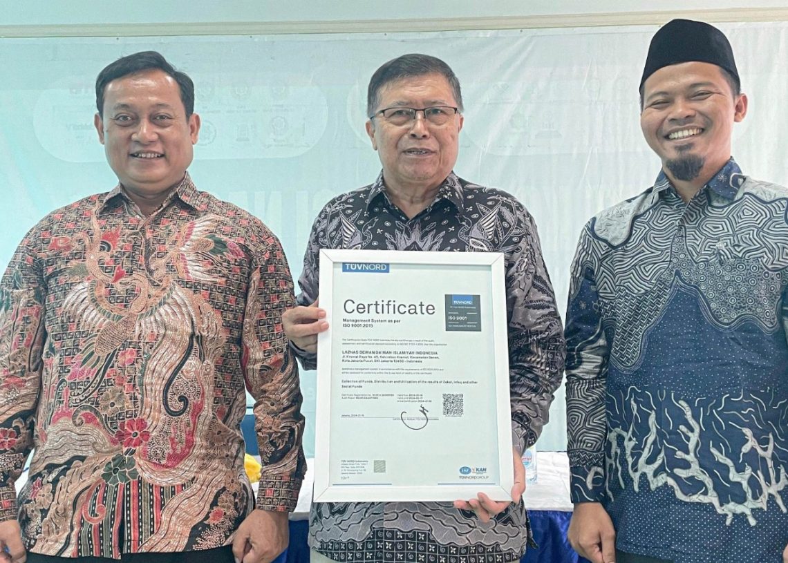 Laznas Dewan Dakwah Berhasil Raih Sertifikat ISO 9001:2015 dari TUV NORD