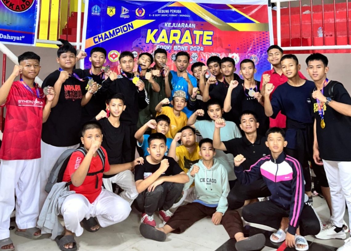 Tak Sekedar Jago Hafal Qur’an, Santri Pesantren Tahfidz Ibnu Abbas Wahdah Islamiyah Bone Sabet 10 Medali Kejuaraan Karate FORKI Bone 2024