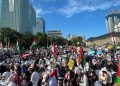 Aksi Bela Palestina di Kawasan Monas, Ribuan Warga Serukan Stop Genosida di Gaza