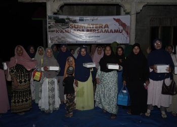 Cahaya Syukur di Pelataran Sipange Sumut: Wakaf Salman Percayakan Penyaluran Buka Puasa kepada BMH untuk Penyintas Bencana