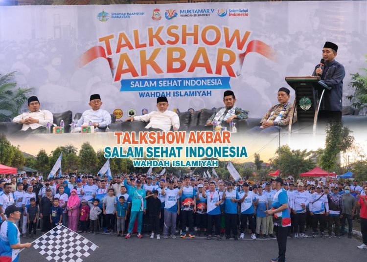 Ribuan Warga Makassar Meriahkan Talkshow dan Jalan Sehat Semarak Muktamar V Wahdah Islamiyah