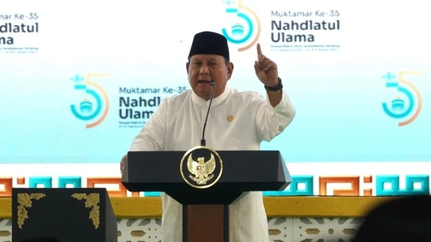 Prabowo Resmi Buka Muktamar Ke-35 NU di Pesantren Tambakberas, Sebut Kiai Kampung Berjasa Besar Bagi Bangsa